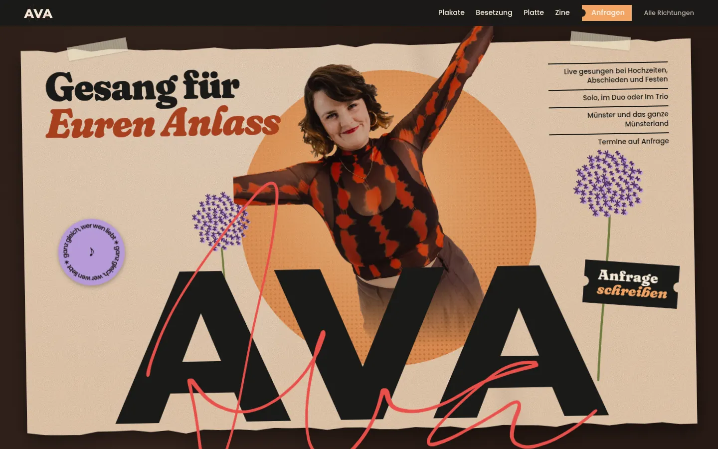 Plakat am Computer
